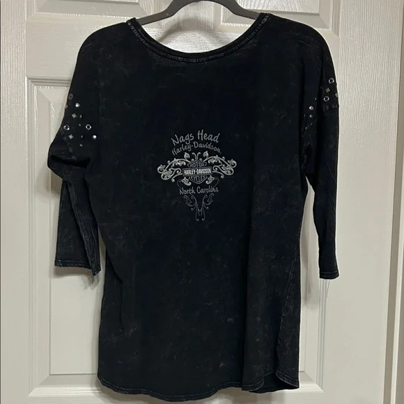 Harley-Davidson Black and Gold Cotton Studded Embellished Top from Nags Head NC - Picture 11 of 11